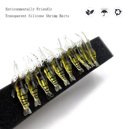 10 unds Iscas Artificiais camarões *Silicone